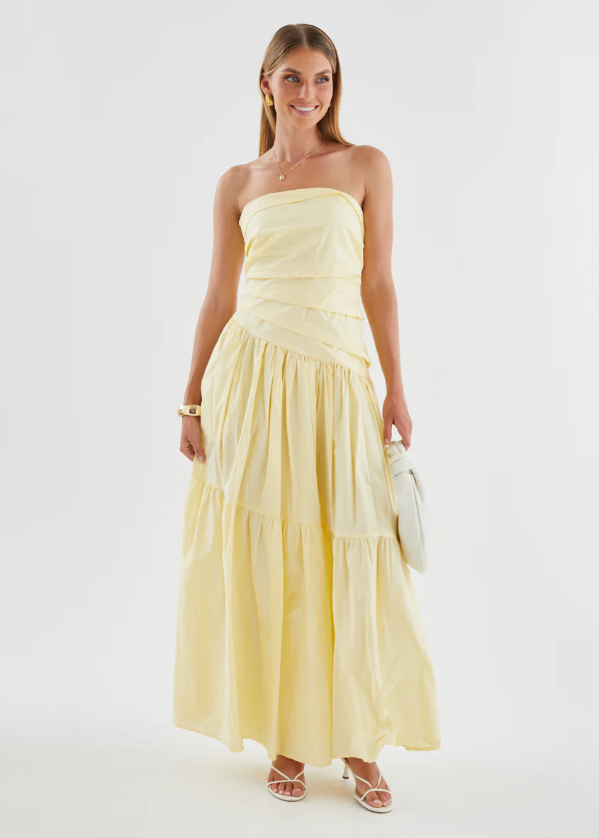 Abie Strapless Maxi Dress - Banana