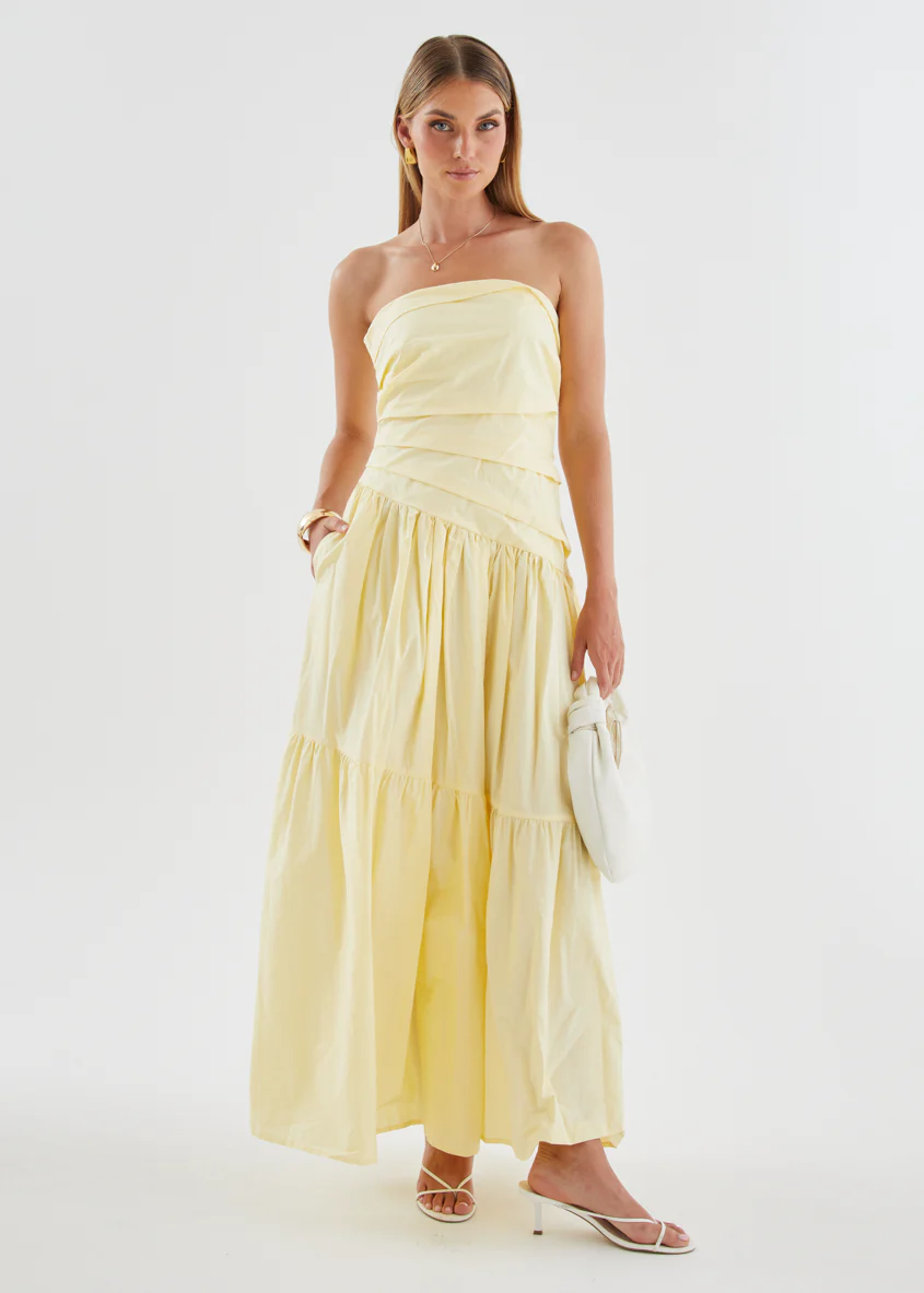 Abie Strapless Maxi Dress - Banana - Image 2