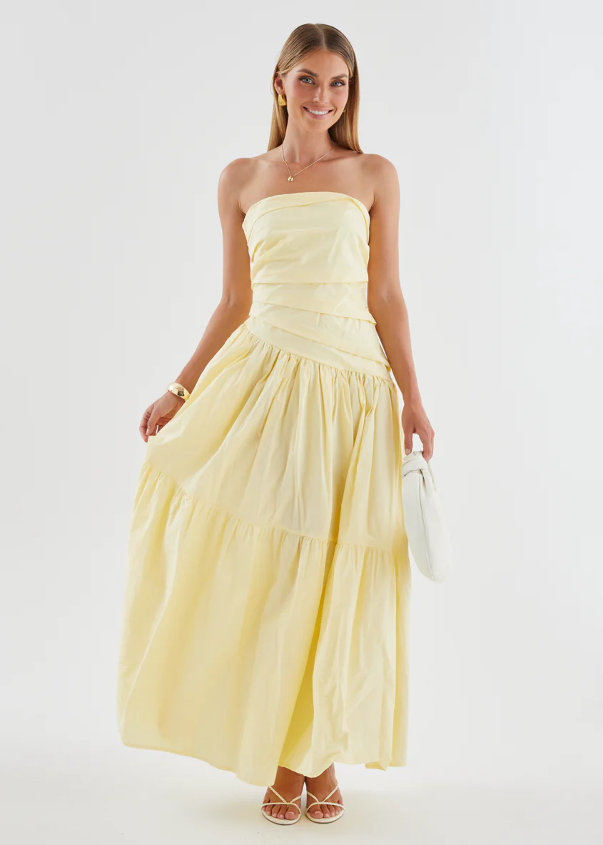 Abie Strapless Maxi Dress - Banana - Image 3