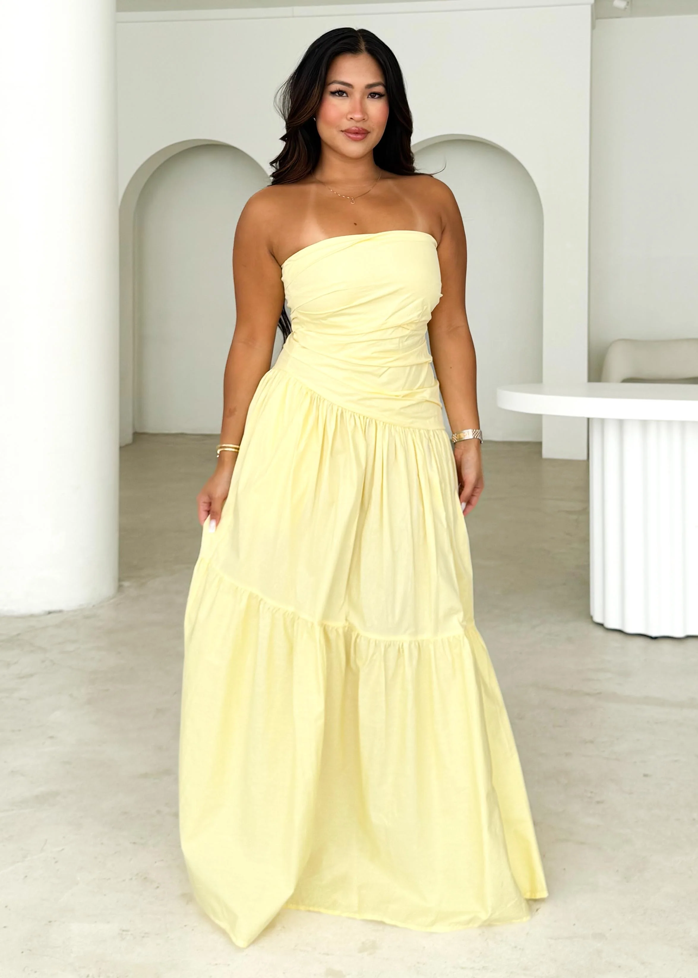 Abie Strapless Maxi Dress - Banana - Image 5