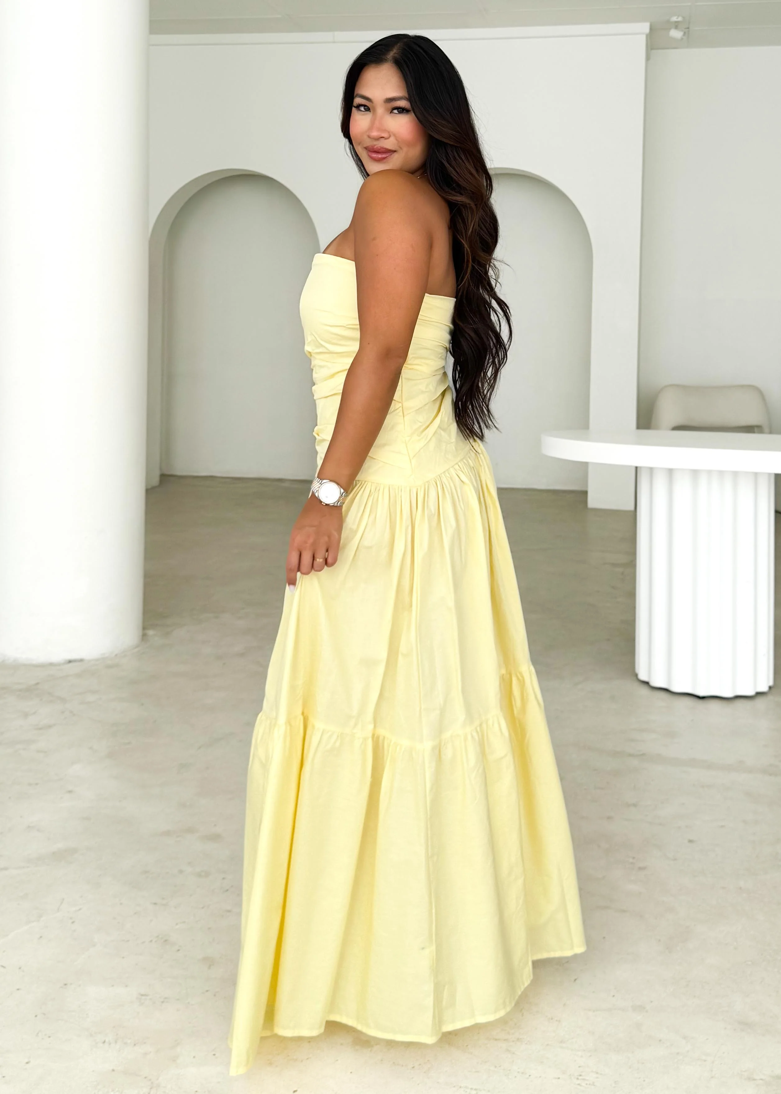 Abie Strapless Maxi Dress - Banana - Image 6