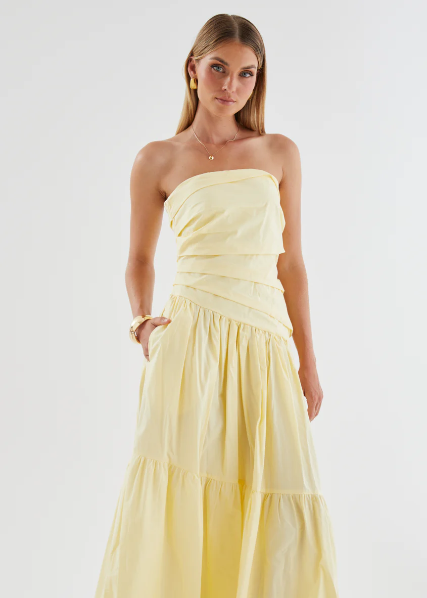 Abie Strapless Maxi Dress - Banana - Image 7