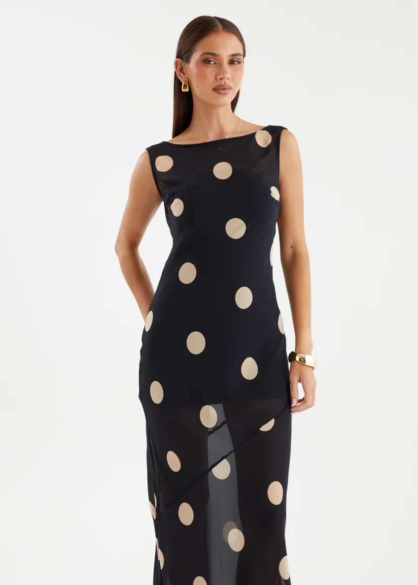 Addilyn Maxi Dress - Black Polka - Image 4
