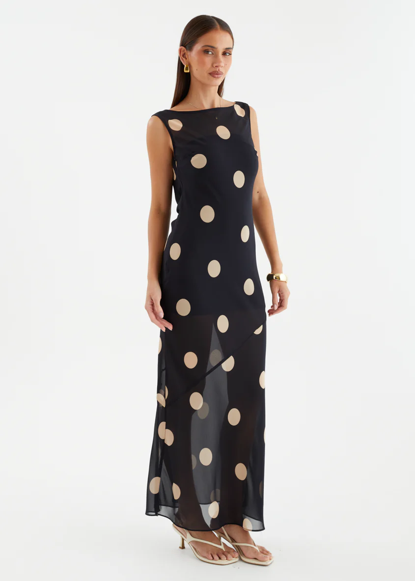Addilyn Maxi Dress - Black Polka - Image 7