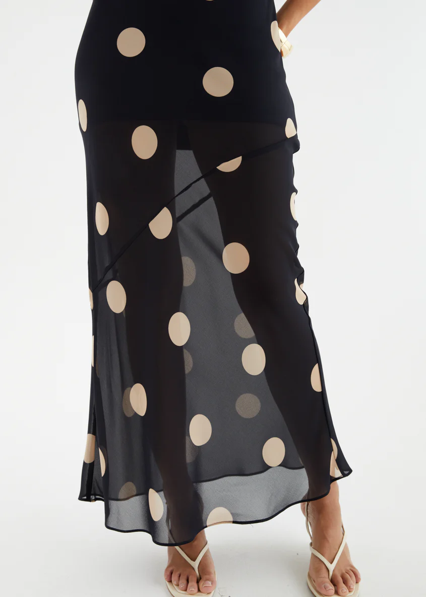 Addilyn Maxi Dress - Black Polka - Image 9