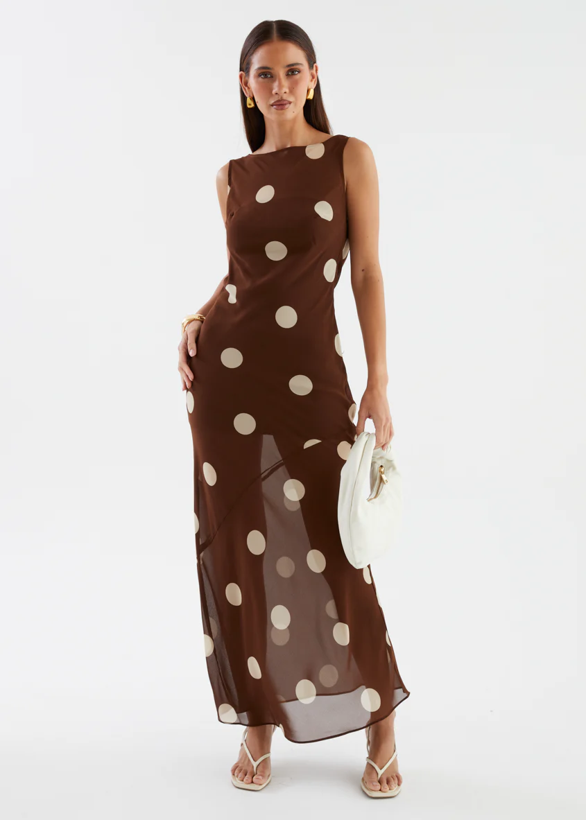 Addilyn Maxi Dress - Tan Polka - Image 2