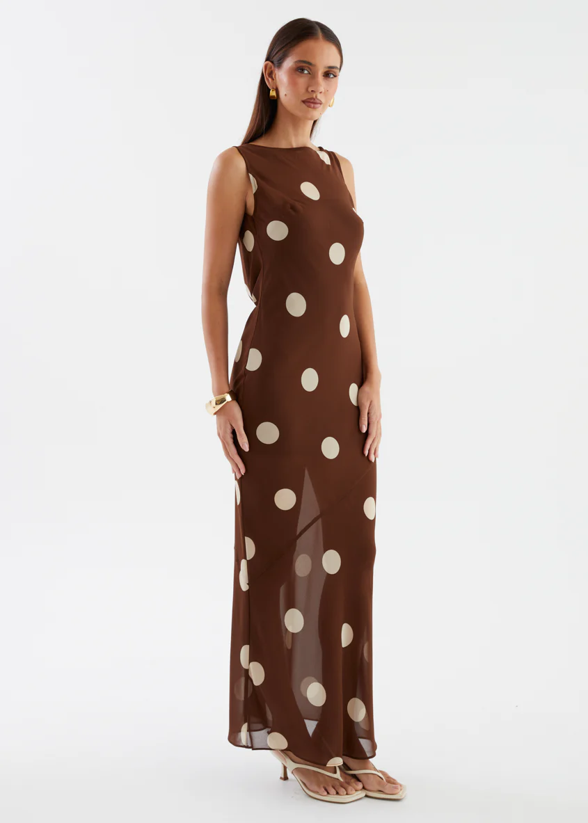 Addilyn Maxi Dress - Tan Polka - Image 6