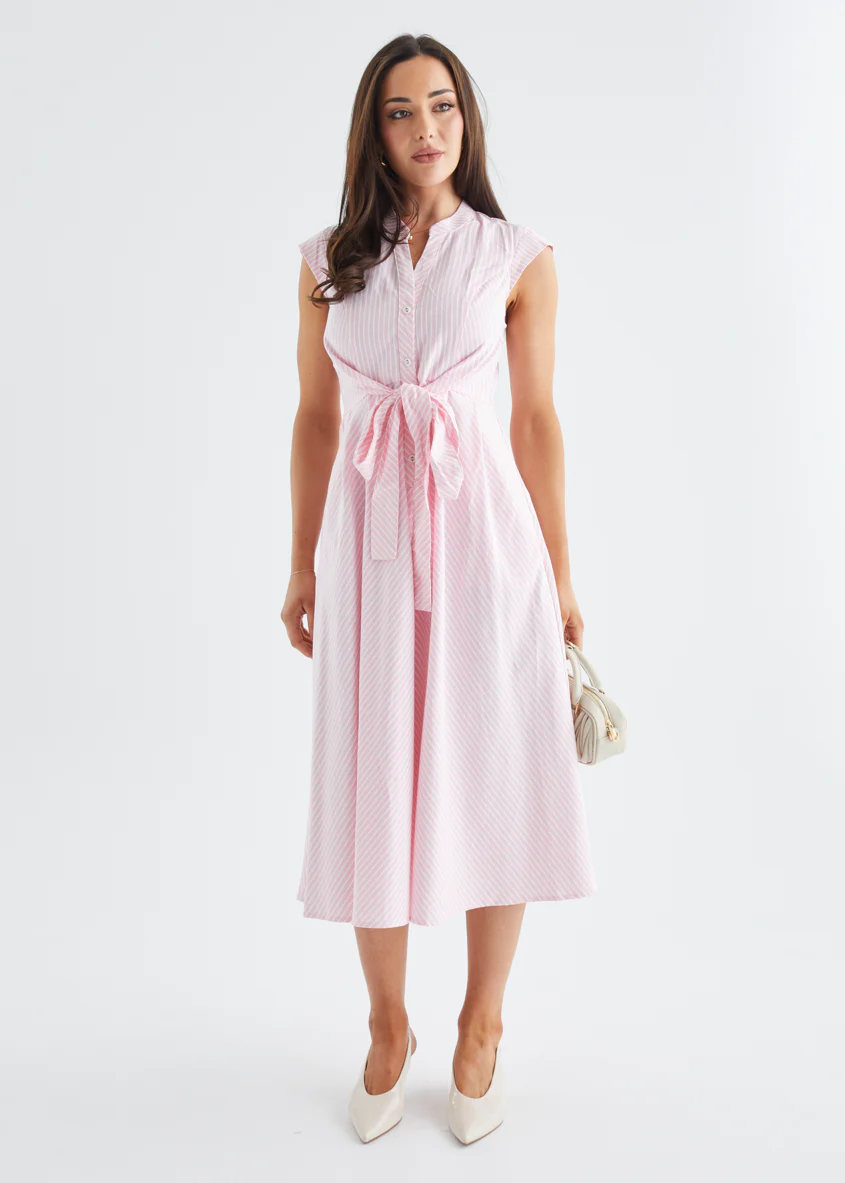 Adelle Midi Dress - Baby Pink - Image 4