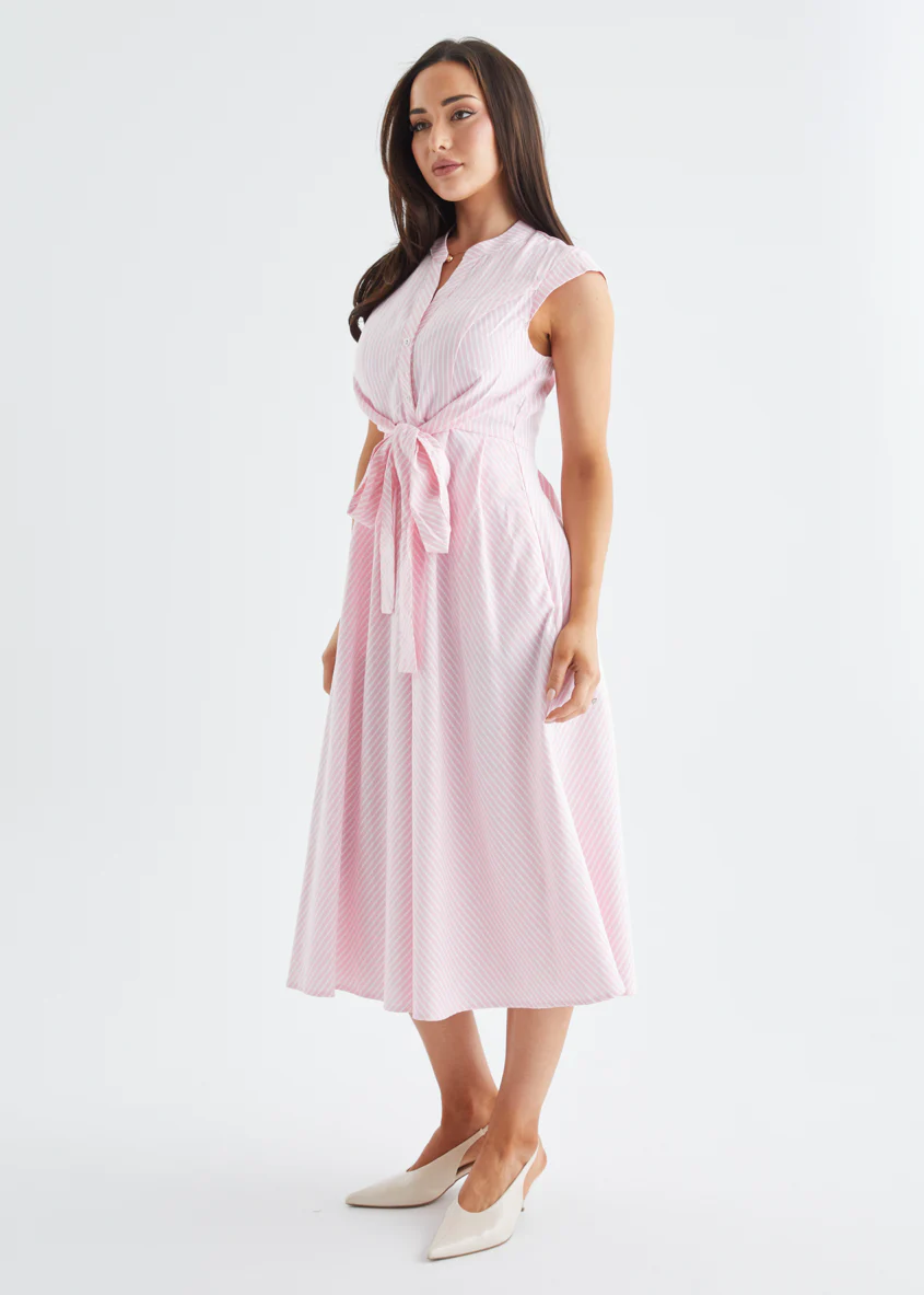 Adelle Midi Dress - Baby Pink - Image 6