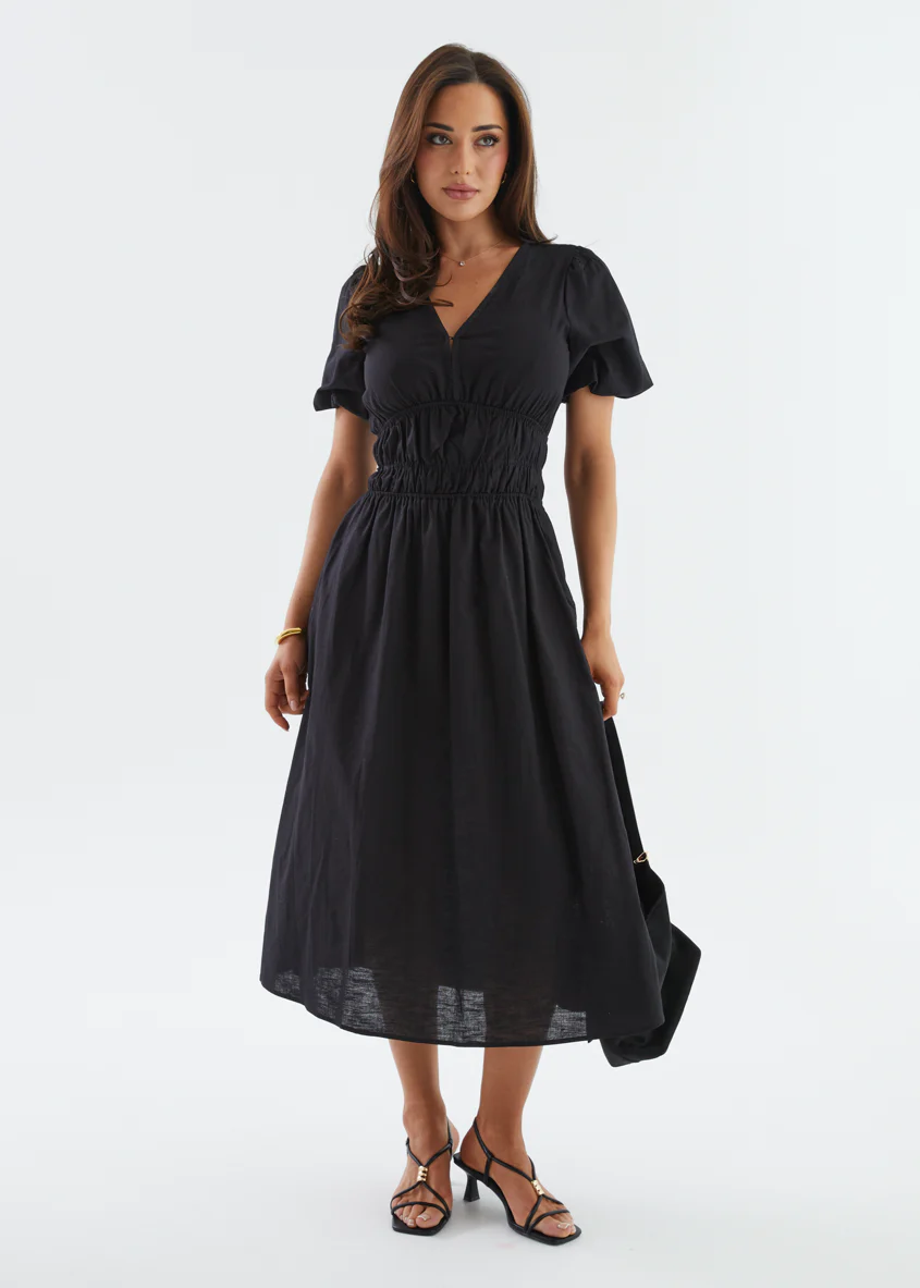 Adrienne Midi Dress - Black - Image 2