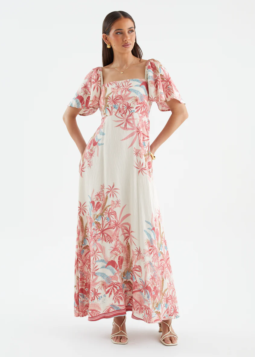 Ailea Maxi Dress - Berry Palms - Image 5