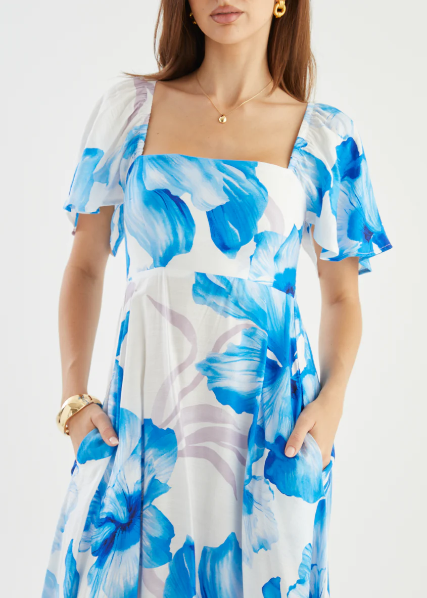 Ailea Maxi Dress - Blue Flowers - Image 10