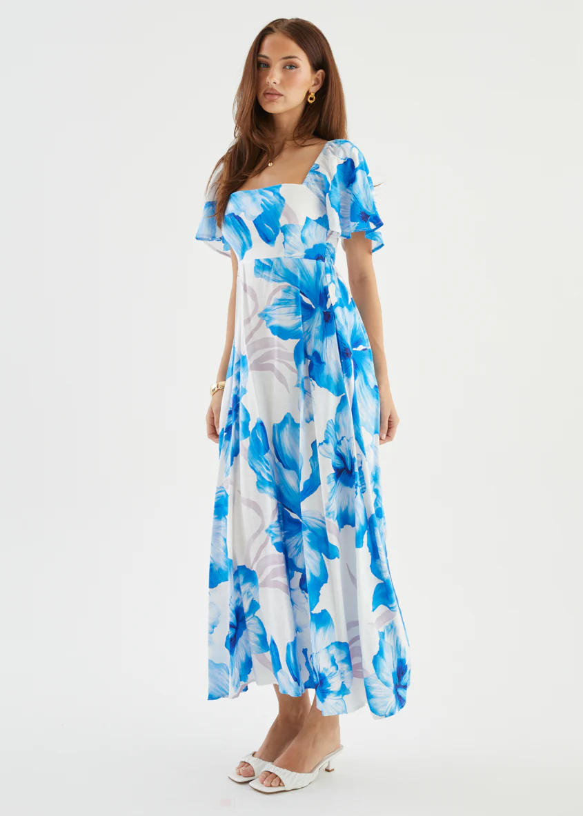 Ailea Maxi Dress - Blue Flowers - Image 8