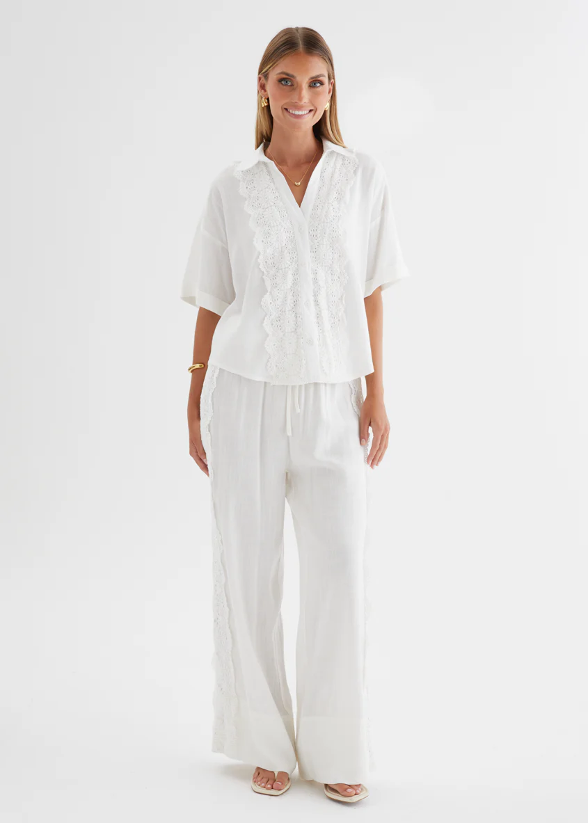 Airlie Pants - White Lace