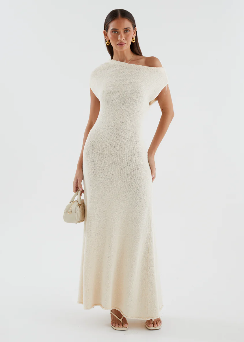 Aje Drop Shoulder Knit Maxi Dress - Beige - Image 2