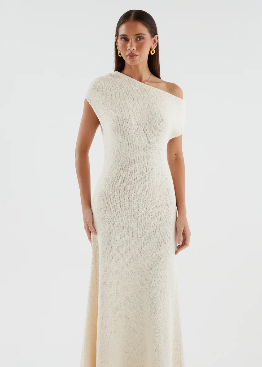 Aje Drop Shoulder Knit Maxi Dress - Beige - Image 3