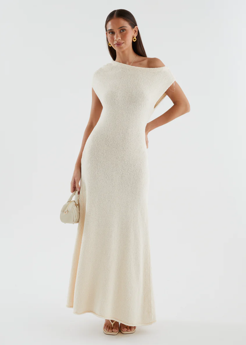Aje Drop Shoulder Knit Maxi Dress - Beige - Image 4