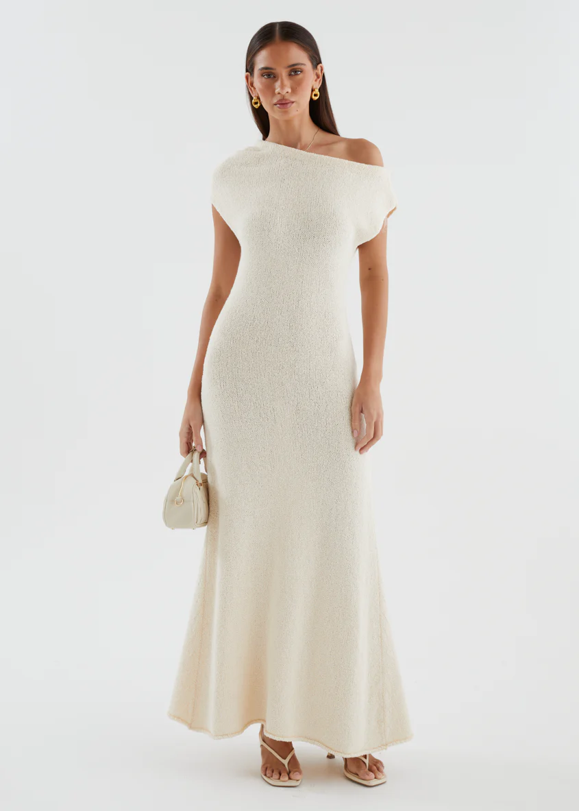 Aje Drop Shoulder Knit Maxi Dress - Beige - Image 5