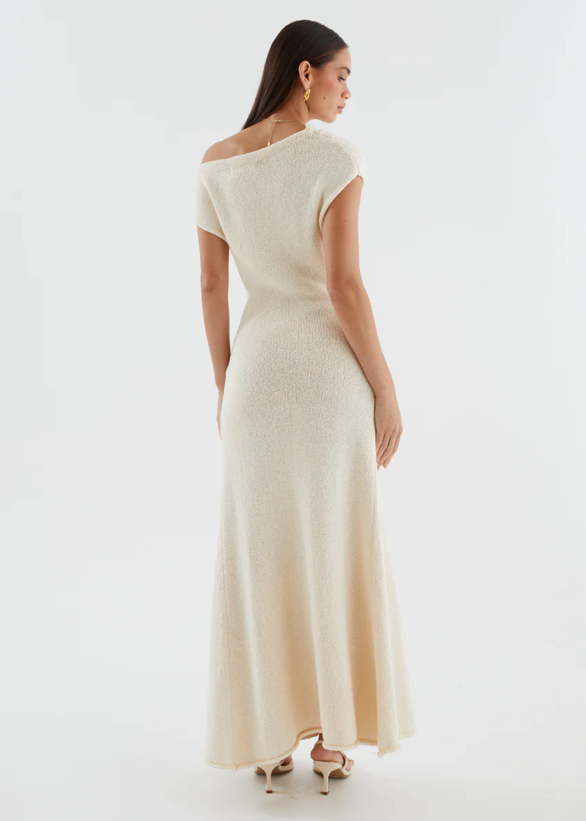 Aje Drop Shoulder Knit Maxi Dress - Beige - Image 7