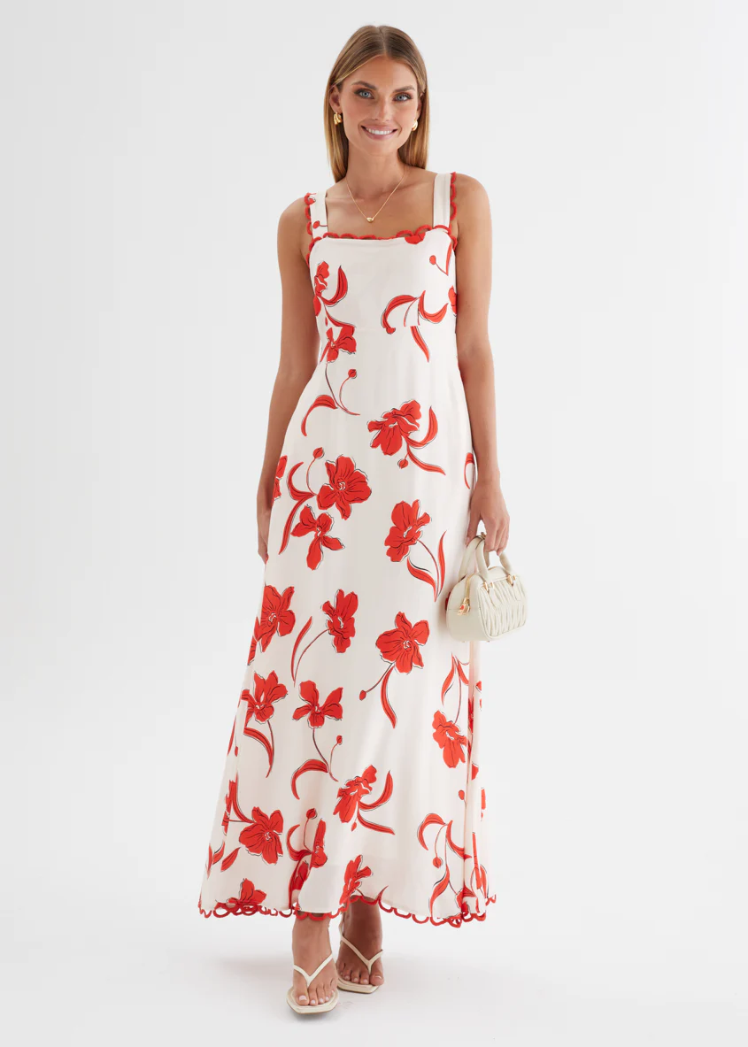 Alarica Maxi Dress - Red Flowers - Image 4