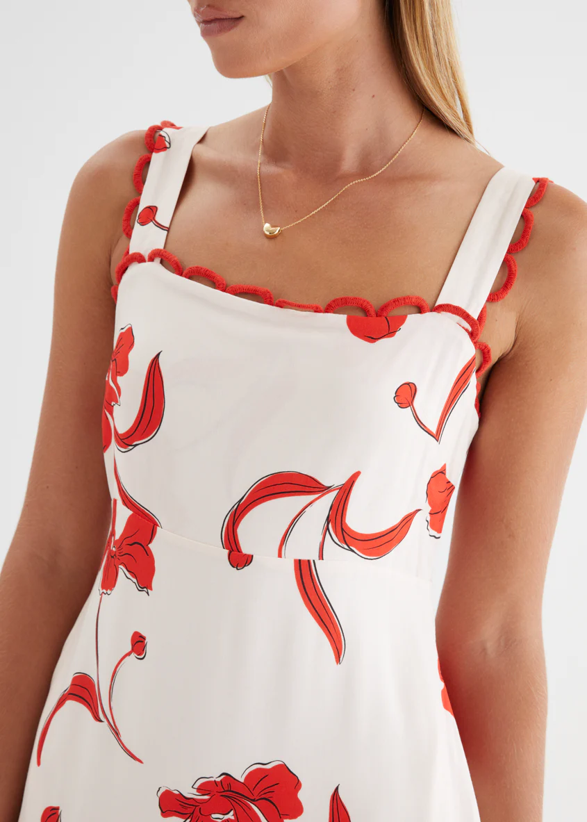 Alarica Maxi Dress - Red Flowers - Image 8