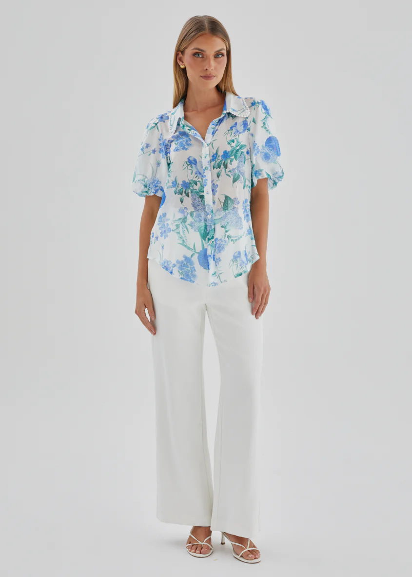 Aldiana Blouse - Blue Garden