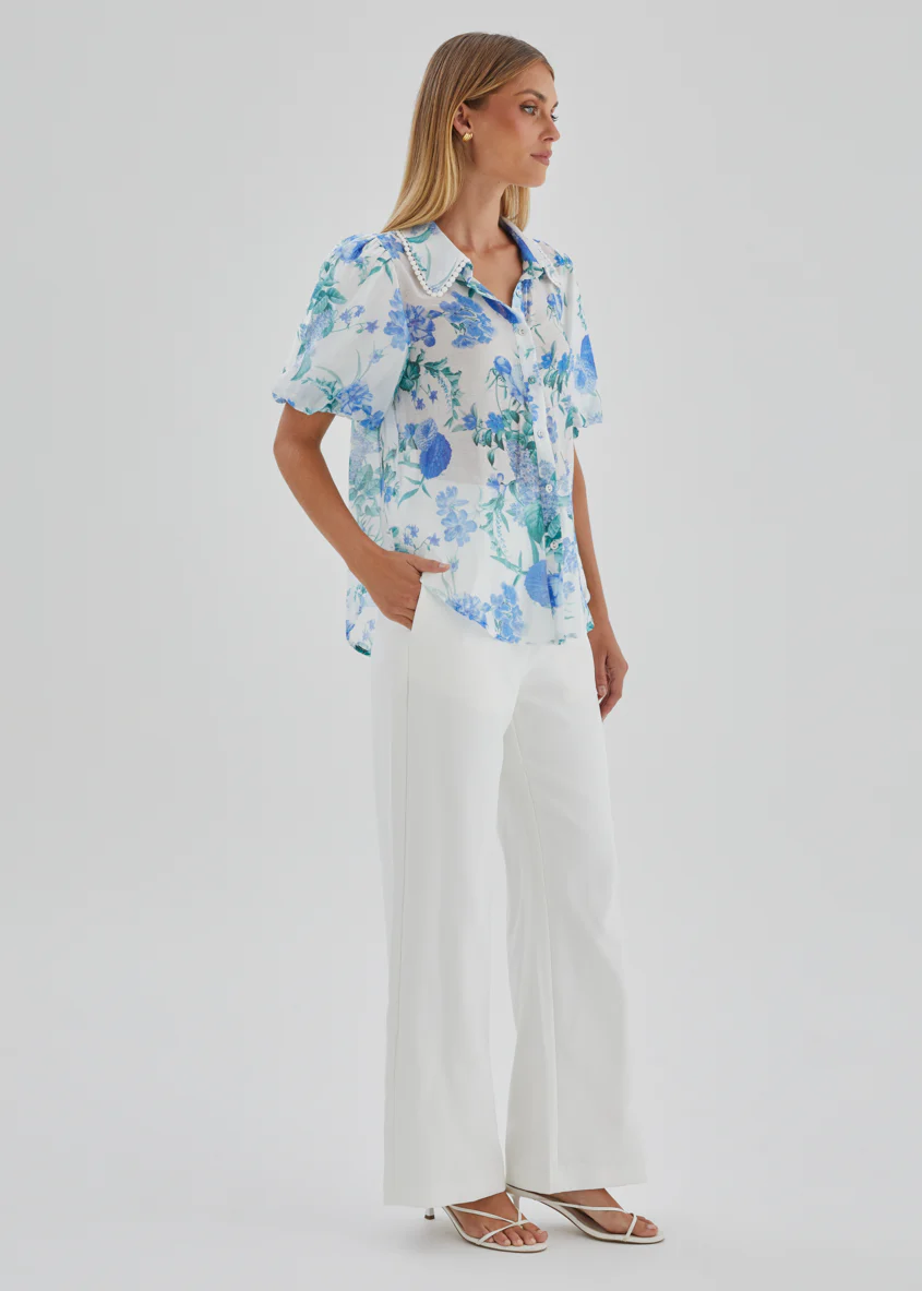 Aldiana Blouse - Blue Garden - Image 10