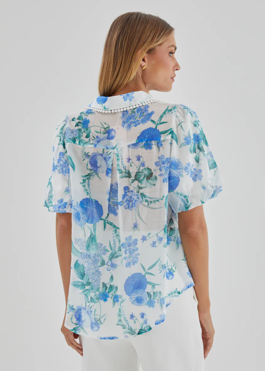 Aldiana Blouse - Blue Garden - Image 12