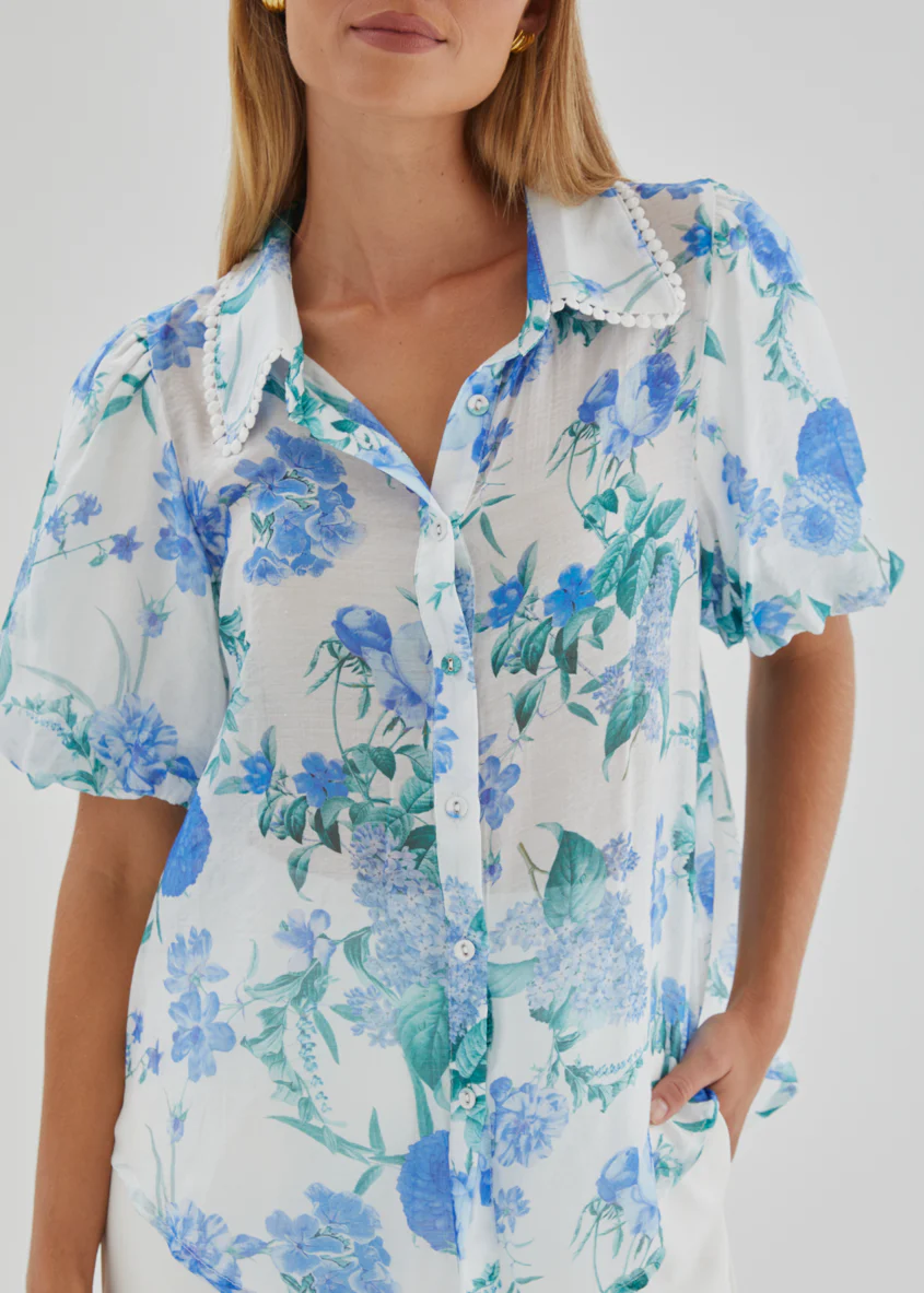 Aldiana Blouse - Blue Garden - Image 13