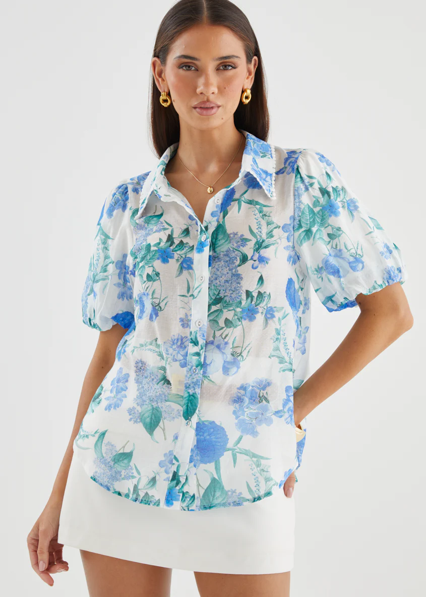 Aldiana Blouse - Blue Garden - Image 16