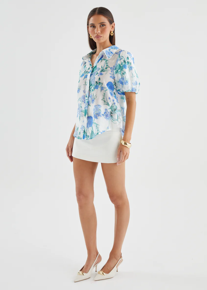 Aldiana Blouse - Blue Garden - Image 18