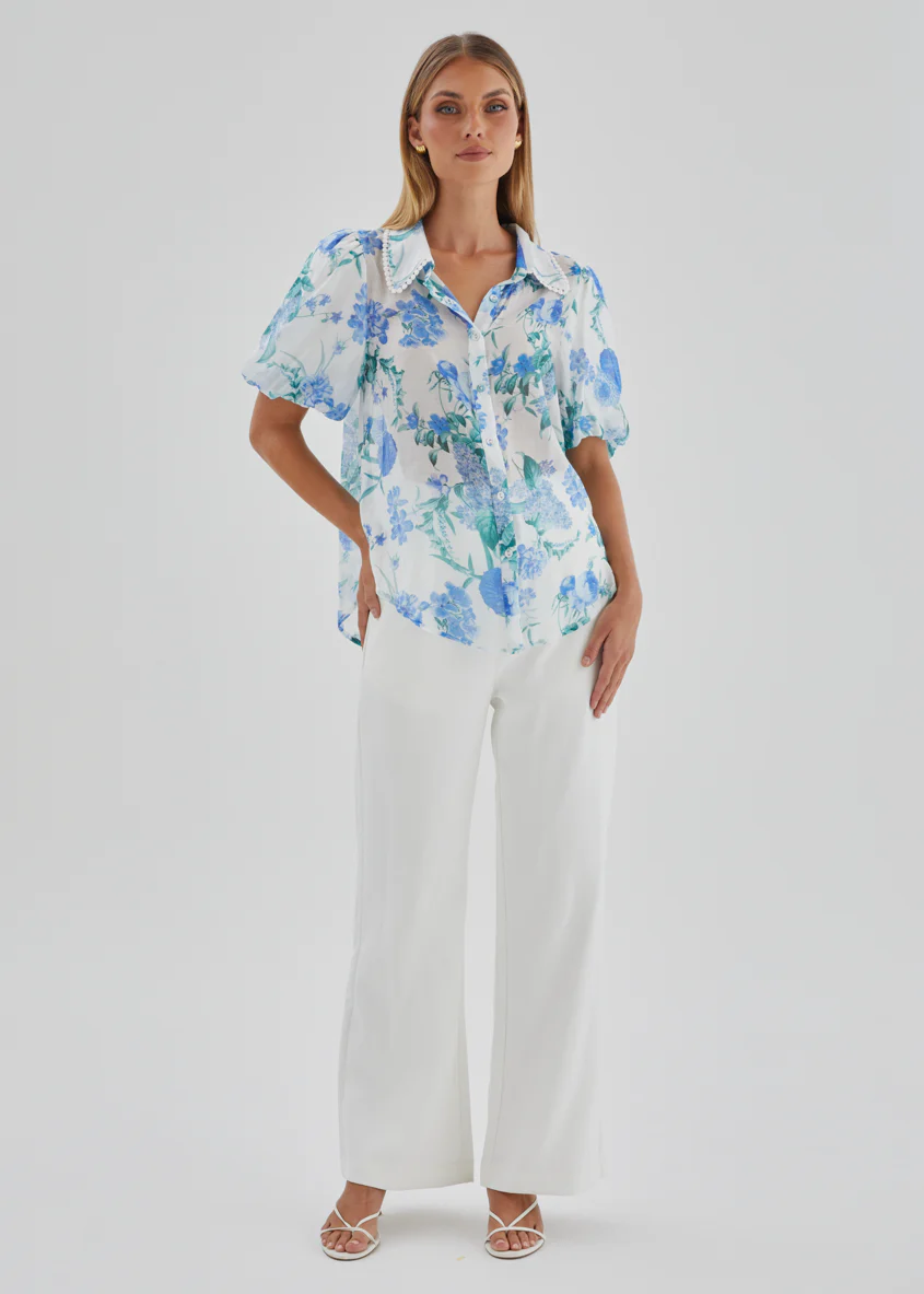 Aldiana Blouse - Blue Garden - Image 8