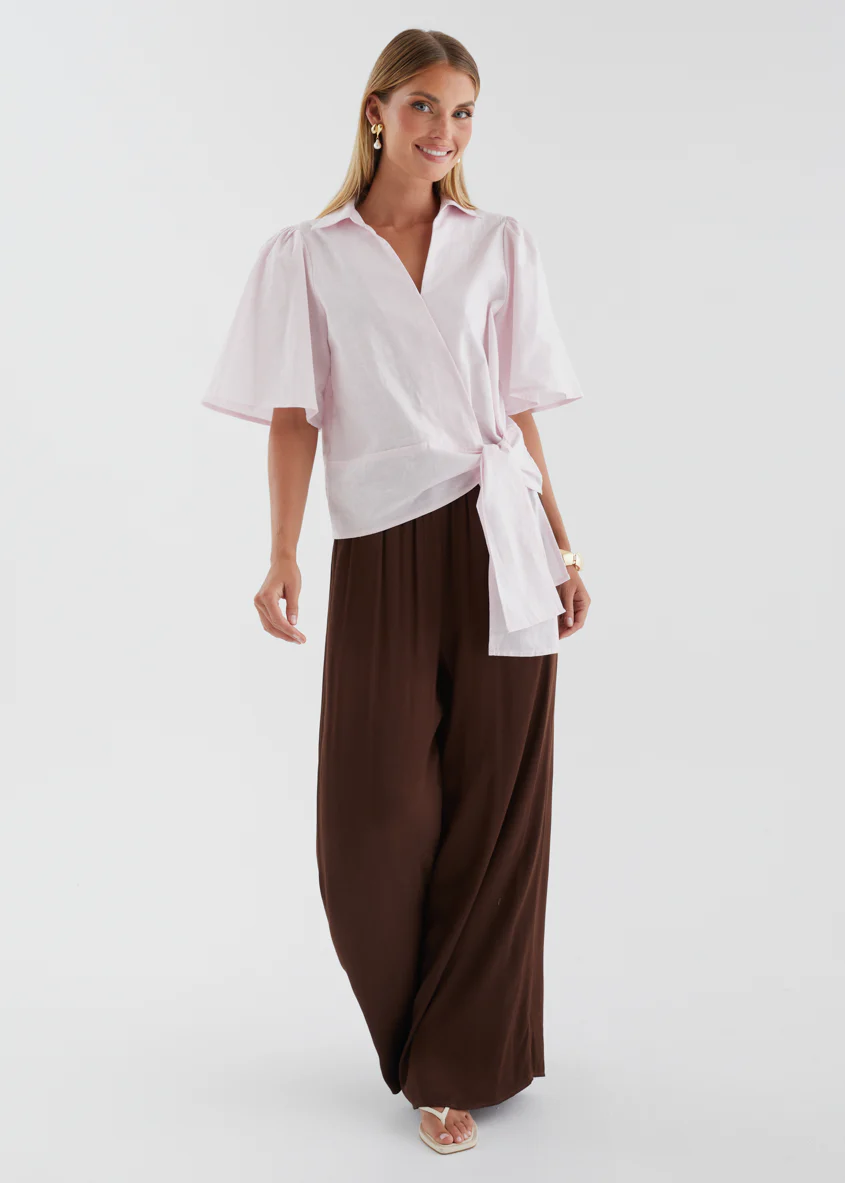 Alennia Wrap Shirt - Light Pink - Image 10