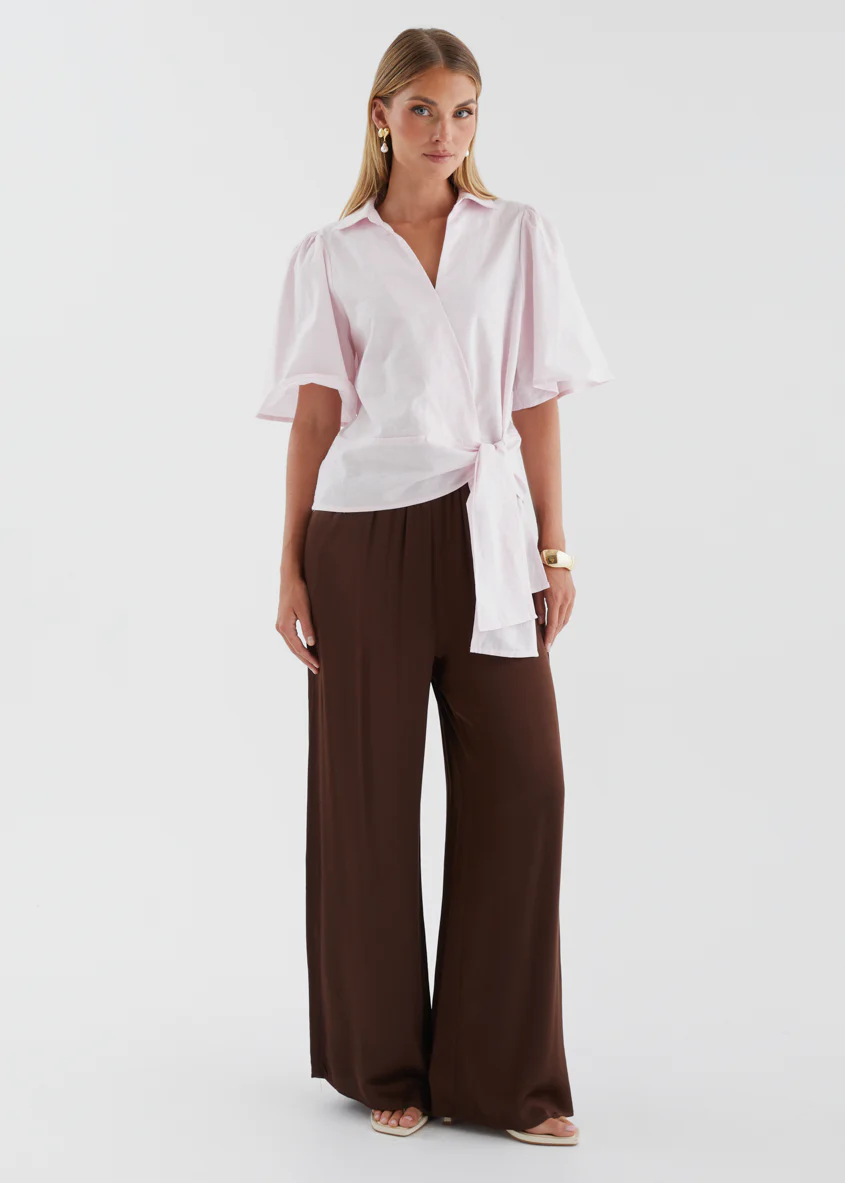 Alennia Wrap Shirt - Light Pink - Image 12