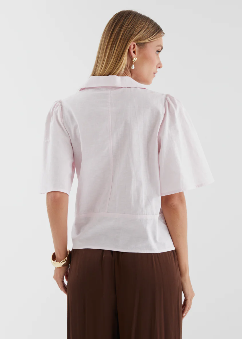 Alennia Wrap Shirt - Light Pink - Image 15