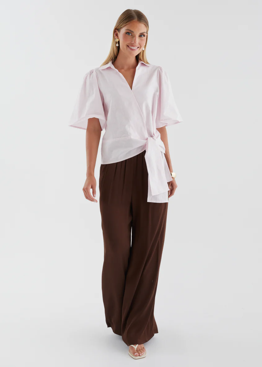 Alennia Wrap Shirt - Light Pink - Image 2