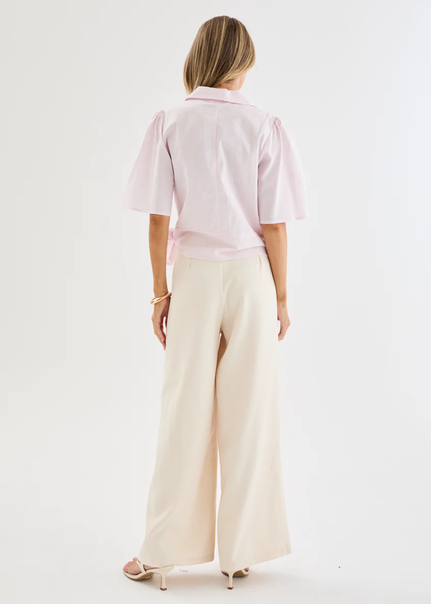 Alennia Wrap Shirt - Light Pink - Image 9