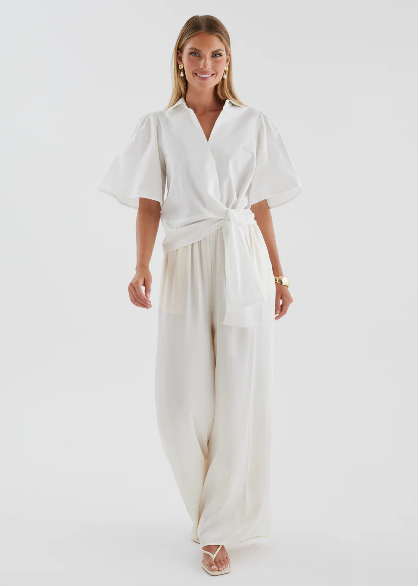 Alennia Wrap Shirt - Off White - Image 3