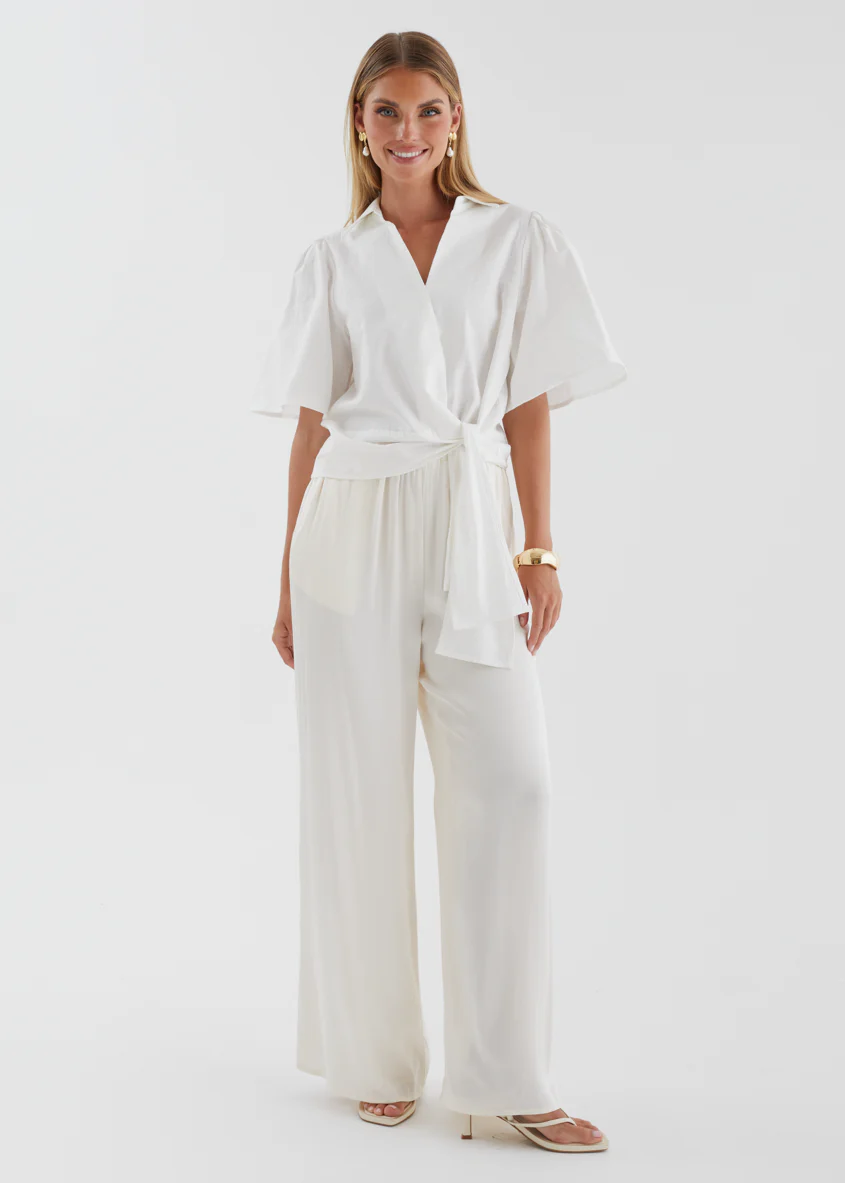 Alennia Wrap Shirt - Off White - Image 4