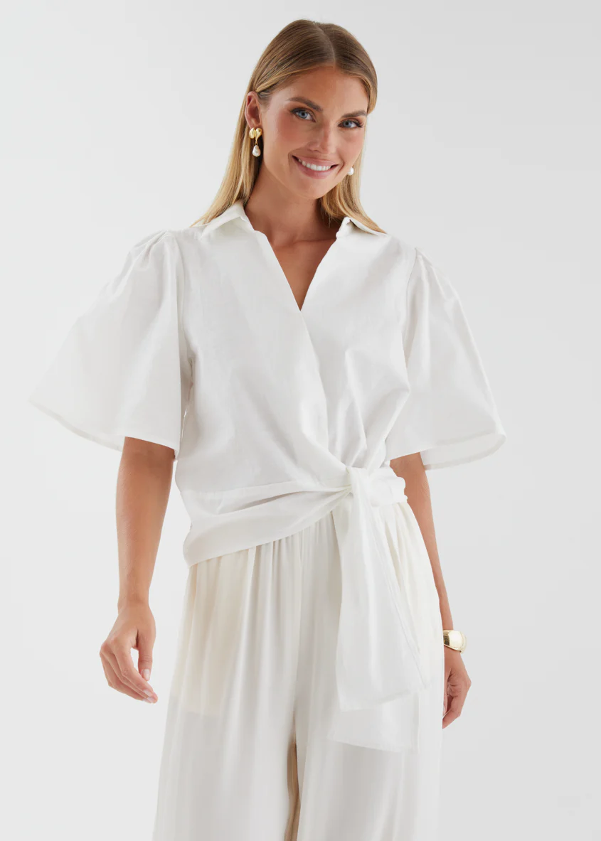 Alennia Wrap Shirt - Off White - Image 5