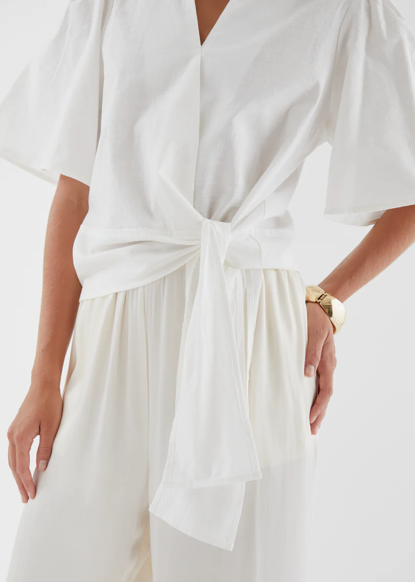 Alennia Wrap Shirt - Off White - Image 9