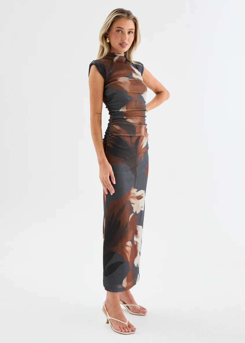Alicia Midi Dress - Charcoal Floral - Image 5