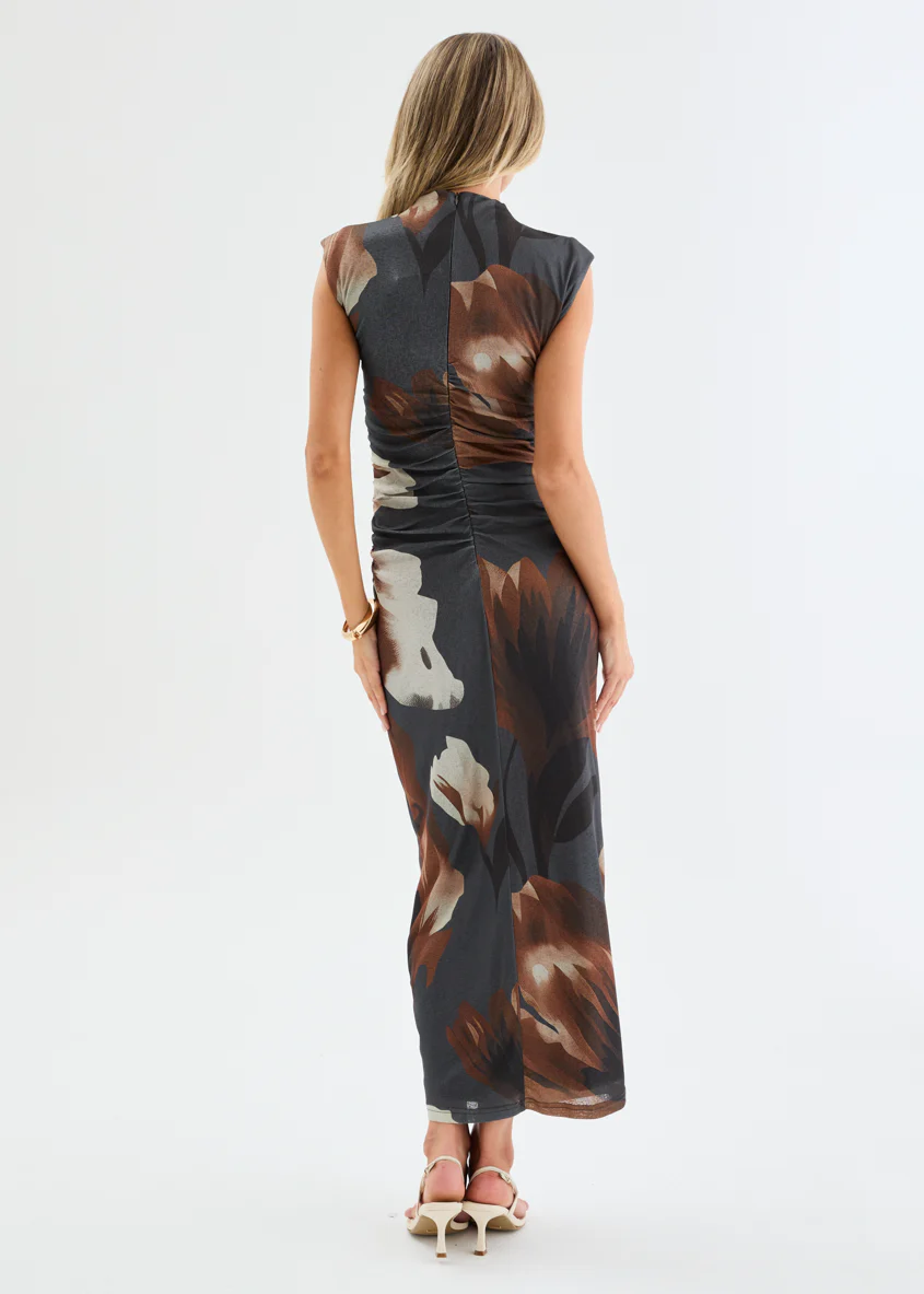 Alicia Midi Dress - Charcoal Floral - Image 6