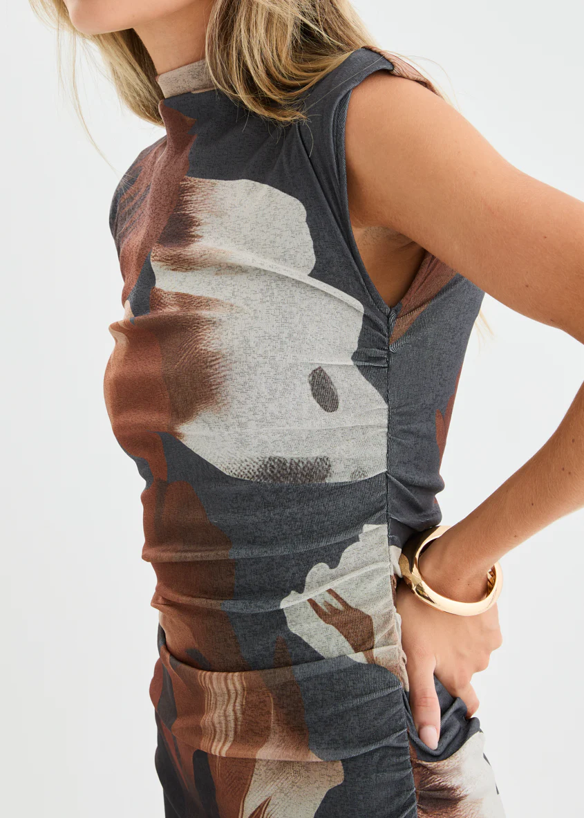 Alicia Midi Dress - Charcoal Floral - Image 7