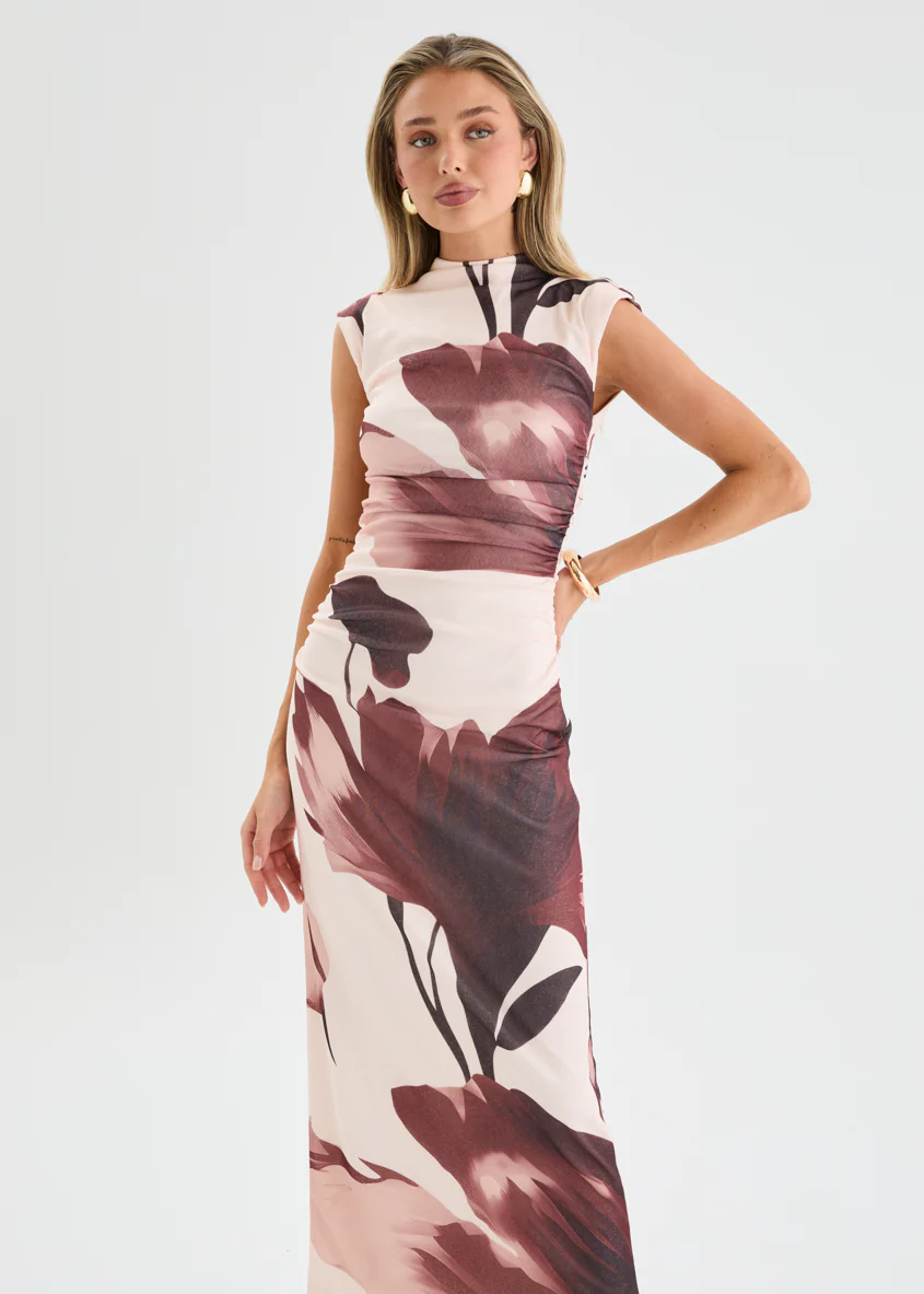Alicia Midi Dress - Chocolate Floral - Image 2
