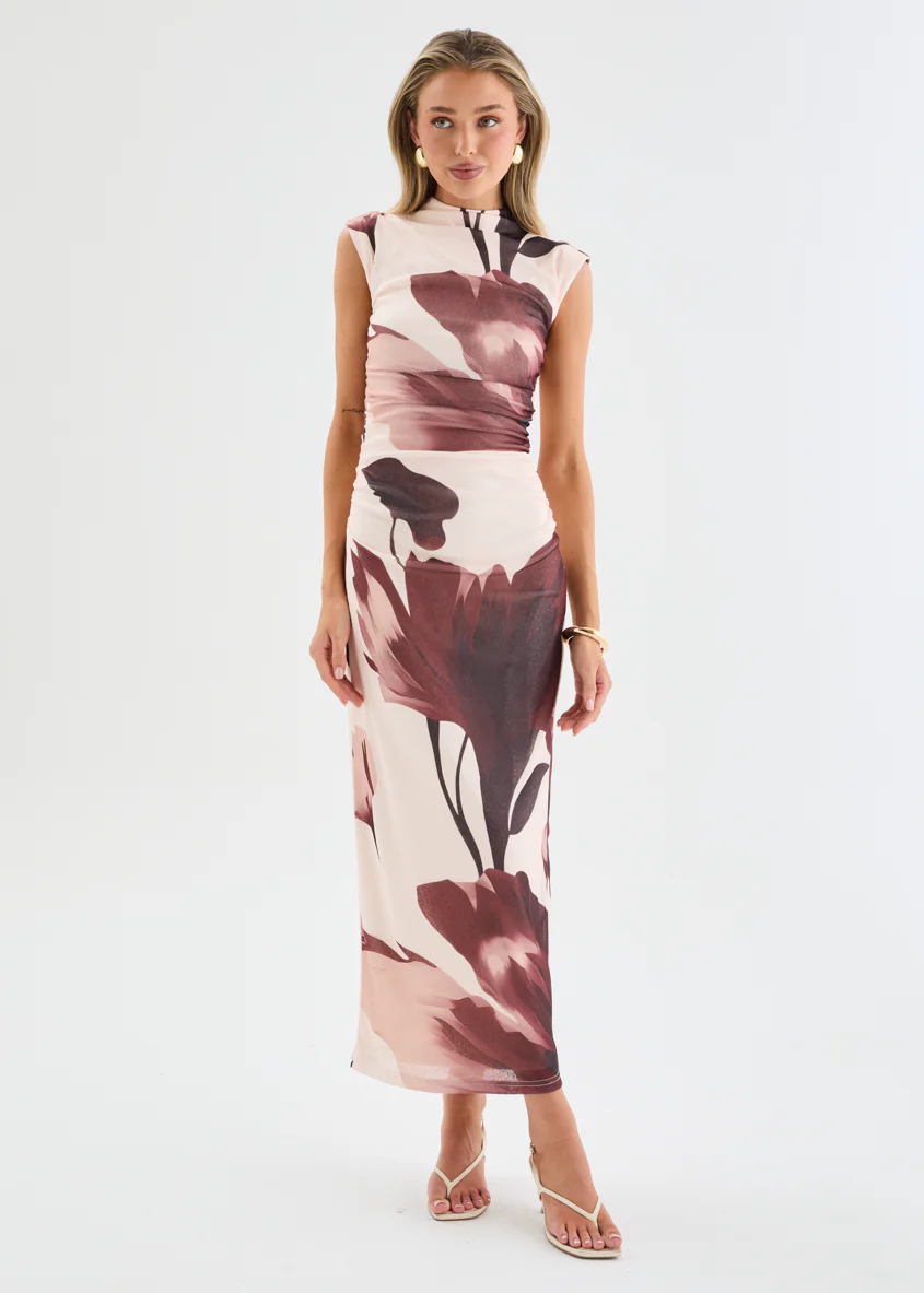 Alicia Midi Dress - Chocolate Floral - Image 3