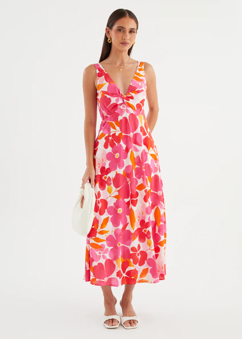 Alisina Midi Dress - Pink Flowers - Image 4