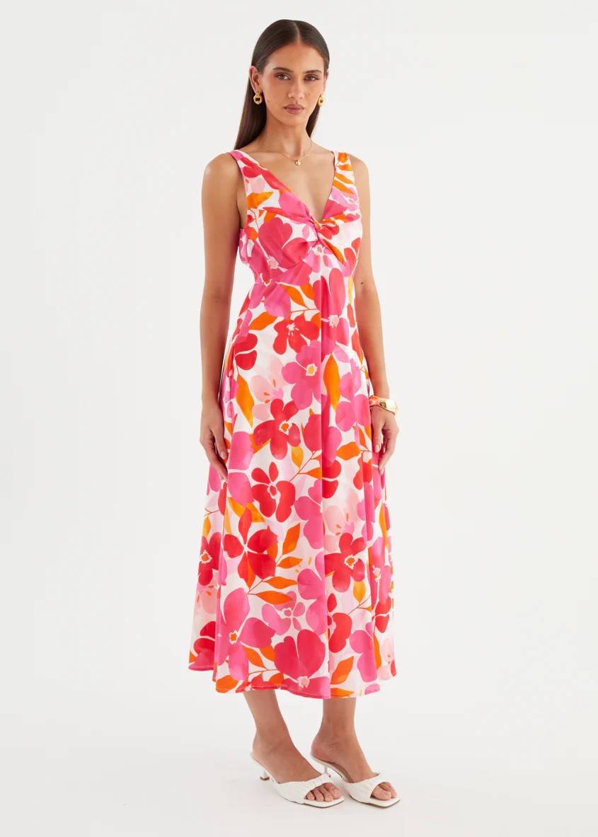 Alisina Midi Dress - Pink Flowers - Image 7
