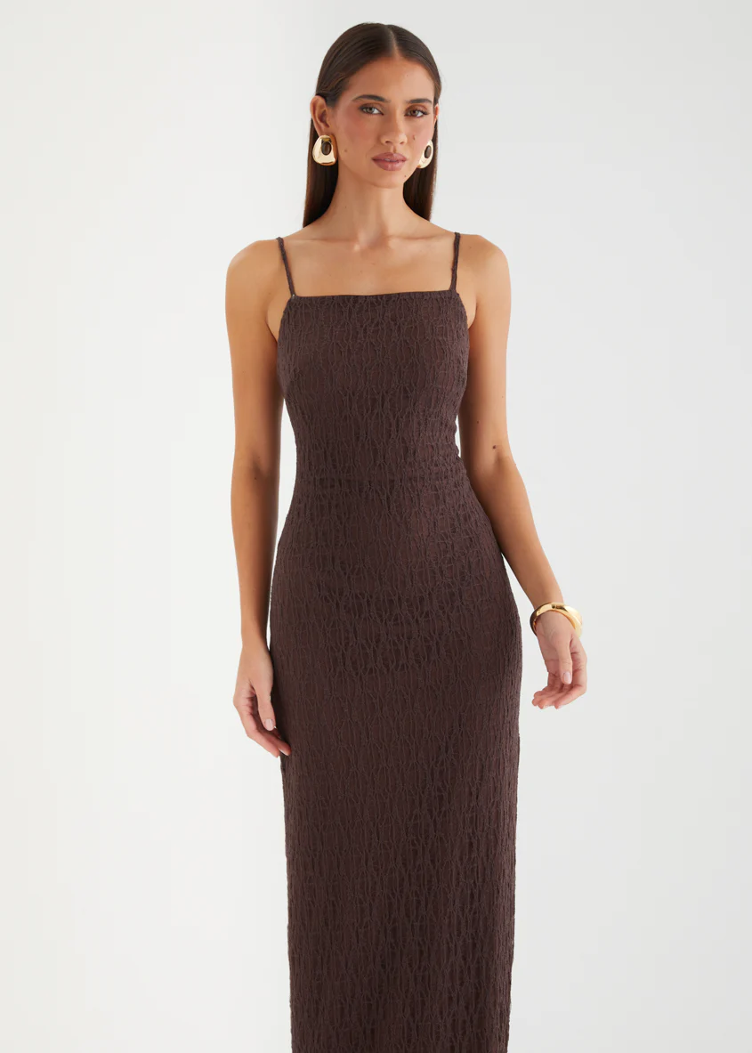 Alissia Maxi Dress - Chocolate - Image 3