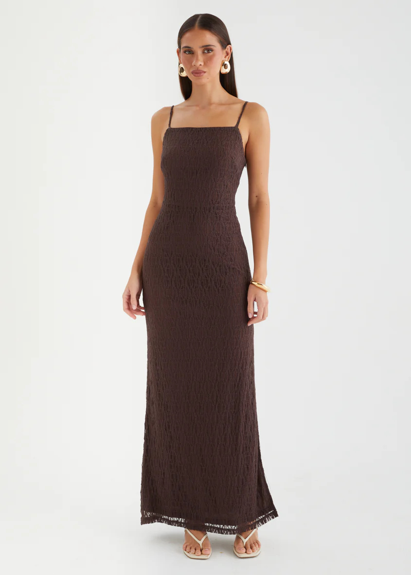Alissia Maxi Dress - Chocolate - Image 4